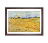 Vincent Van Gogh Wheat Field Framed Print | A2 Walnut Framed Wall Art | Ready to Hang | Modern Historical Picture | Living Room Bedroom Lounge Office