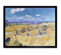 Vincent Van Gogh Wheat Fields With Reaper Auvers Unframed Wall Art Print Poster Home Decor Premium