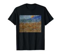 Vincent Van Gogh Wheat Sheaves and Rising Moon T-Shirt