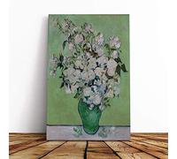 Vincent Van Gogh White Roses Canvas Print | Gallery Wrapped 30mm Frame Wall Art | 20x14 inches | Ready to Hang | Modern Floral Picture | Living Room Bedroom Lounge Office