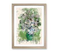 Vincent Van Gogh White Roses Modern Fc Framed Print | A2 Oak Framed Wall Art | Ready to Hang | Modern Historical Picture | Living Room Bedroom Lounge Office