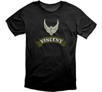 Vincent Vintage Style Motorcycle T Shirt Black Black XL