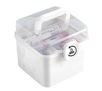 vincente Medicine Box Organizer Storage, Family First Aid Box, Portable Storage Box with Handle, Lockable Household Storage Box Container Bin