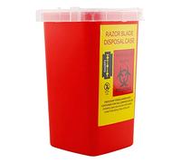 vincente Sharps Dispenser Recycling Case, Discarded Objects Storage Bin, 1L Large Capacity, Blade Container with Lid, for Barber Shop Home