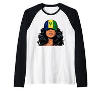 Vincentian Girl Saint Vincent and the Grenadines Flag Women Raglan Baseball Tee