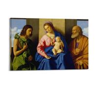 Vincenzo Catena Painter's Artwork Virgin And Child with Saints John The Baptist And Joseph Posters Wall Art Canvas Prints Hanging Picture Home Decors Idea 16x24inch(40x60cm)