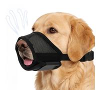 VINCHINI Dog Muzzle for Large Medium Small Dogs, 3D Air Mesh Breathable Mouth Guard to Stop Scavenging Biting, Escape-Proof Adjustable Pet Snout Strap for Grooming Walking (Black, L)