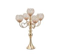 VINCIGANT Gold Candelabra Candle Holder, Elegant Centerpiece Table Decorations 5 Arms Candlesticks for Dining Room,21.5 Inches Tall
