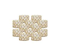 VINCIGANT Pack of 12 Gold Crystal Tea Light Candle Holders for Wedding Home Table Centerpiece Decoration, Gifts Boxed (Candle Excluded)