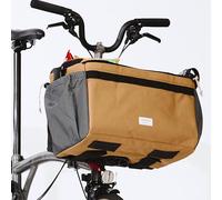 Vincita Caddy Pet Basket for Brompton Bike - Comfortable and Secure Carrier with Aluminum Frame, mesh Cover, Adjustable Strap, and Side Pockets. Compatible with Brompton Front Carrier Block. (Brown)