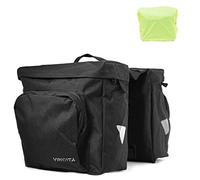 Vincita Double Bike Panniers - with Rain Cover, Large, Carrying Handle and Reflective Spots - Water Resistance Bicycle Pannier for Bike Rack Carrier