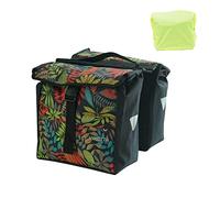 Vincita New Top Load Double Pannier Water Resistant Cycling Side Bags - 12 L with Rain Cover, Large, Carrying Handle, Reflective Spots - Bike Rack Carrier Saddle Bag - Bicycle Accessories (Jungle)