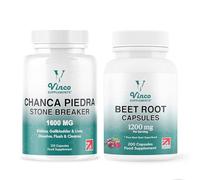Vinco Chanca Piedra 1600mg & Beetroot 1200mg Capsules Bundle - 320 Total Capsules - Kidney & Liver Support + Circulation & Blood Pressure Support - UK Made, Vegan