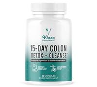 Vinco Colon Cleanse 15 Day Detox - Supports Weight Loss - Eliminates Toxins - Relieves Constipation & Bloating - Probiotics for Gut Health - Promotes Regularity - Herbal Stool Softener