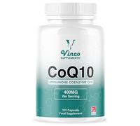 Vinco CoQ10 400mg - 120 High Strength Ubiquinone Coenzyme Q10 Capsules Antioxidant Supplement for Heart & Cardio, Increased Energy & Focus - Naturally Fermented - Non-GMO & Gluten Free - UK Made
