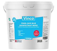 Vinco FSWipe Food Safe Processing Blue Disinfectant Wipes LP235 Pack of 2000