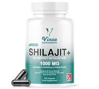Vinco Himalayan Shilajit 120 Capsules 20,000mg, Robust 1000mg Per Serving, Rich in 85+ Minerals & Fulvic Acid, Convenient Alternative to Resin for Men & Women