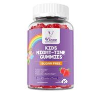 Vinco Kids Night-Time Gummies with Magnesium L-Theanine & Vitamin B6 | 60 chewable Sleep Gummies for Children Ages 3+ | Made for Simple Bedtime Routine Calming Bedtime Formula - 2 Months Supply