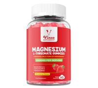 Vinco Magnesium L-Threonate 2000mg Gummies for Adults - High Strength Bioavailable Magnesium Formula for Memory, Focus, Calm & Sleep - Vegan Strawberry Flavour Brain Supplement - 60 Gummies