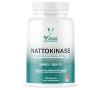 Vinco Nattokinase 120 Capsules - 4000 FU - 200mg - High Strength Japanese Natto - Supports Heart Health & Circulation - Non-GMO & Gluten Free - Made in The UK