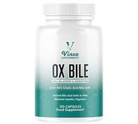 Vinco Ox Bile Acid Salts - 125mg x 120 Capsules - Gallbladder and Digestion Support - Over 40% Cholic Acid Bile Salts - Grass Fed Source - GMP Certified, Non-GMO & Gluten Free - Made in The UK