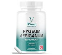 Vinco Pygeum Africanum 4,000mg Equivalent - 200mg of 20:1 Extract - 120 High Strength Capsules - 13% phytosterols - Prostrate Health Supplement - Non-GMO & Gluten Free - Made in UK
