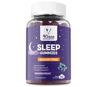 Vinco Sugar Free Sleep Gummies - 12 in 1 Night-Time Formula with Magnesium Glycinate, Ashwagandha, Lemon Balm & L-Theanine - Vegan Natural Berry Flavour Sleep Support for Adults - 60 Gummies
