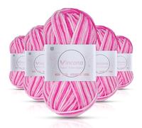 Vincona Crochet Yarn, 5 x 50g Yarn for Crocheting, Multicolored Gradient Acrylic Crochet Yarn,Yarn for Crocheting and Knitting, Hand Knitting Yarn Sets Suitable for Knitting33 Dolls,Sweaters,Scarves
