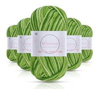 Vincona Crochet Yarn, 5 x 50g Yarn for Crocheting, Multicolored Gradient Acrylic Crochet Yarn,Yarn for Crocheting and Knitting, Hand Knitting Yarn Sets Suitable for Knitting03 Dolls,Sweaters,Scarves