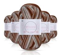 Vincona Crochet Yarn, 5 x 50g Yarn for Crocheting, Multicolored Gradient Acrylic Crochet Yarn,Yarn for Crocheting and Knitting, Hand Knitting Yarn Sets Suitable for Knitting46 Dolls,Sweaters,Scarves