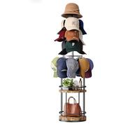 VINCOURNA Rotating Hat Rack, 360° Spin Cap Holder with Multi-Tier Storage, Hold Up to 150+ Baseball Caps & Hats, Free-Standing Hat Stand with Shelves for Bedroom, Entryway, Living Room, Closet