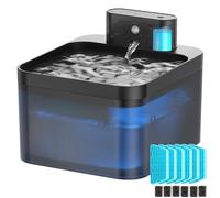 VinDox Wireless Cat Fountain, 2.2 L Drinking Fountain for Cats, Wireless with Motion Sensor, Battery Operated Cat Drinking Fountain, 2600 mAh, Quiet Water Pump, 6 Replacement Filters + 6 Filter