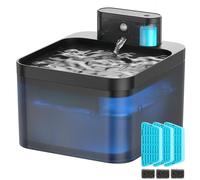 VinDox Wireless Cat Fountain with Motion Sensor, 2.2 L Drinking Fountain for Cats, Battery Operated 2600 mAh Quiet Water Pump with LED and Activated Carbon Filter, Black