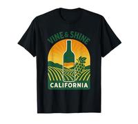 Vine and Shine California Shirt Retro Napa Wine Fields T-Shirt