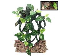 Vine Crawler Branch - Suction Bark Wood, Synthetic Foliage | Habitat for Cold-Blooded Creatures, Rainforest Box Component, Vertical Exercise Limb