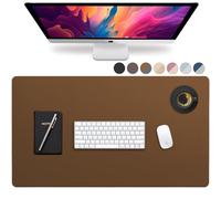 Vine Creations Leather Desk Pad - Large 36" x 20", Desk Protector with PU Leather, Mouse Pad, Blotter for Office (Brown)