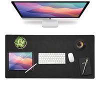 Vine Creations Leather Desk Protector, Non Slip 32" x 17" Office Desk Mat (Black)