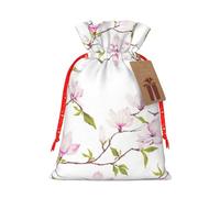 Vine Flower Printing Practical Christmas Bag With Drawstring,4.7x6.9 Inch For Christmas Halloween