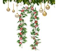 Vine Garland | 175 Centimeters Artificial Leaves with Red Berries - Vine Decorations with Red Berries | for Home Patio Outdoor Garden Yard Winter Party Thanksgiving Day
