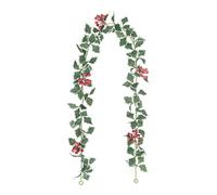 Vine Garland | Red Berry and Leaf Decorations 175 cm - Decorative Tendrils, for Home, Patio, Outdoor, Garden, Yard, Winter Party, Thanksgiving Day