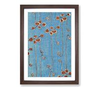 Vine Illustration by Watanabe Seitei Framed Print | A2 Walnut Framed Wall Art | Ready to Hang | Modern Nature Picture | Living Room Bedroom Lounge Office