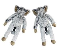 VINE PETS Large Plush Elephant Dog Toy, Grey Squeaky Interactive Pet Toy, 50x40cm, Pack of 2