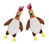 VINE PETS Plush Rooster Chicken Dog Play Toy, Pack of 2 with Squeaker Crinkle Effect Interactive Chew Toys Large 45x30cm