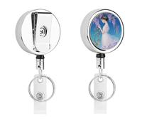 Vine Wrapped Lady with Lily Hair Retractable Work Badge Holder Keychain Badge Reel 24.4" Cord & 360° Swivel Alligator Clip Heavy Duty Id Name Tag Holder for Nurses Doctors Teachers Office Workers