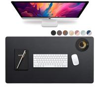 VineCreations Blotter Leather Desk Pad - Midnight Black Premium Quality Smooth Writing Surface Waterproof Maximum Protection for Office or Home 36" x 20" 31.5" x 15.7" Night Black