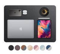 VineCreations Leather Desk Pad Mat Blotter Midnight Black - Premium Quality - Smooth Mouse Writing Surface No-Slip Waterproof - Maximum Protection for Desk Office/Home (24" x 17")