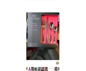VINEER Silver 16 Piece GLAMOUR Cutlery Set Stainless Steel / 4 Person