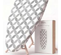 VINEL Ironing Board Cover 120 x 40 cm for Steam Irons (100% Cotton, Elastic, Comfort Padding) Ironing Board Cover 120 x 40 cm Ideal Ironing Board Cover for Steam Ironing Stations Grey