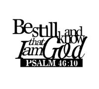 Vineland Metal Bible Verse Wall Art, Black 'Be Still and Know That I Am God' Sign Psalm 46:10, Modern Farmhouse Christian Decor, 11.4 x 9 Inches, Water Resistant