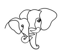 Vineland Metal Elephant Wall Art Decor, Black Wall Hanging, 16.5 x 12.9 Inches, Modern Home Decoration